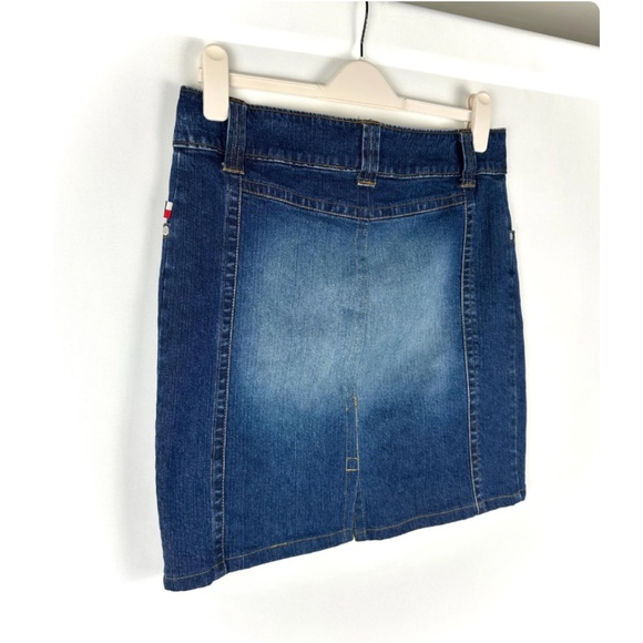 Vintage Y2K ‘Tommy Jeans’ Mini Denim Pencil Skirt in Dark Indigo Wash - Small - Picture 7 of 10